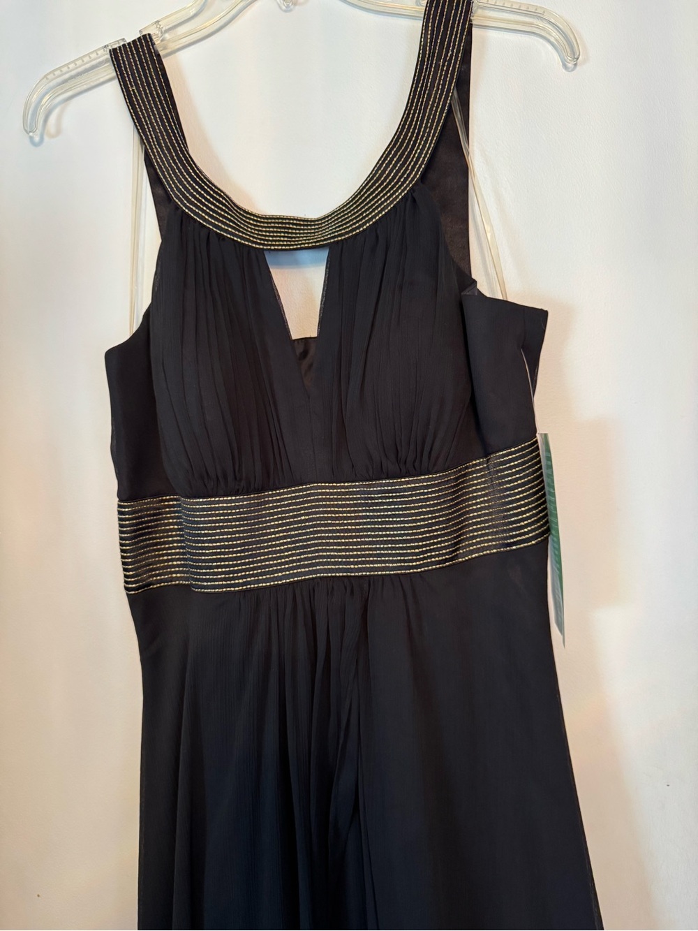 Nicole by Nicole Miller Black Evening Dress with Gold Accents